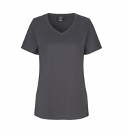 Mørkegrå dame t-shirt med v-hals