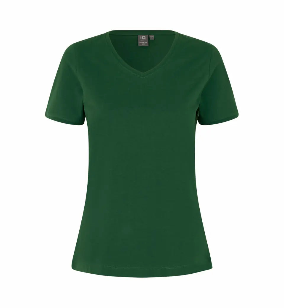Grøn dame t-shirt med v-hals
