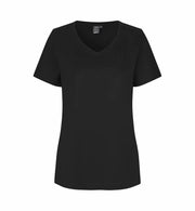 Sort dame t-shirt med v-hals