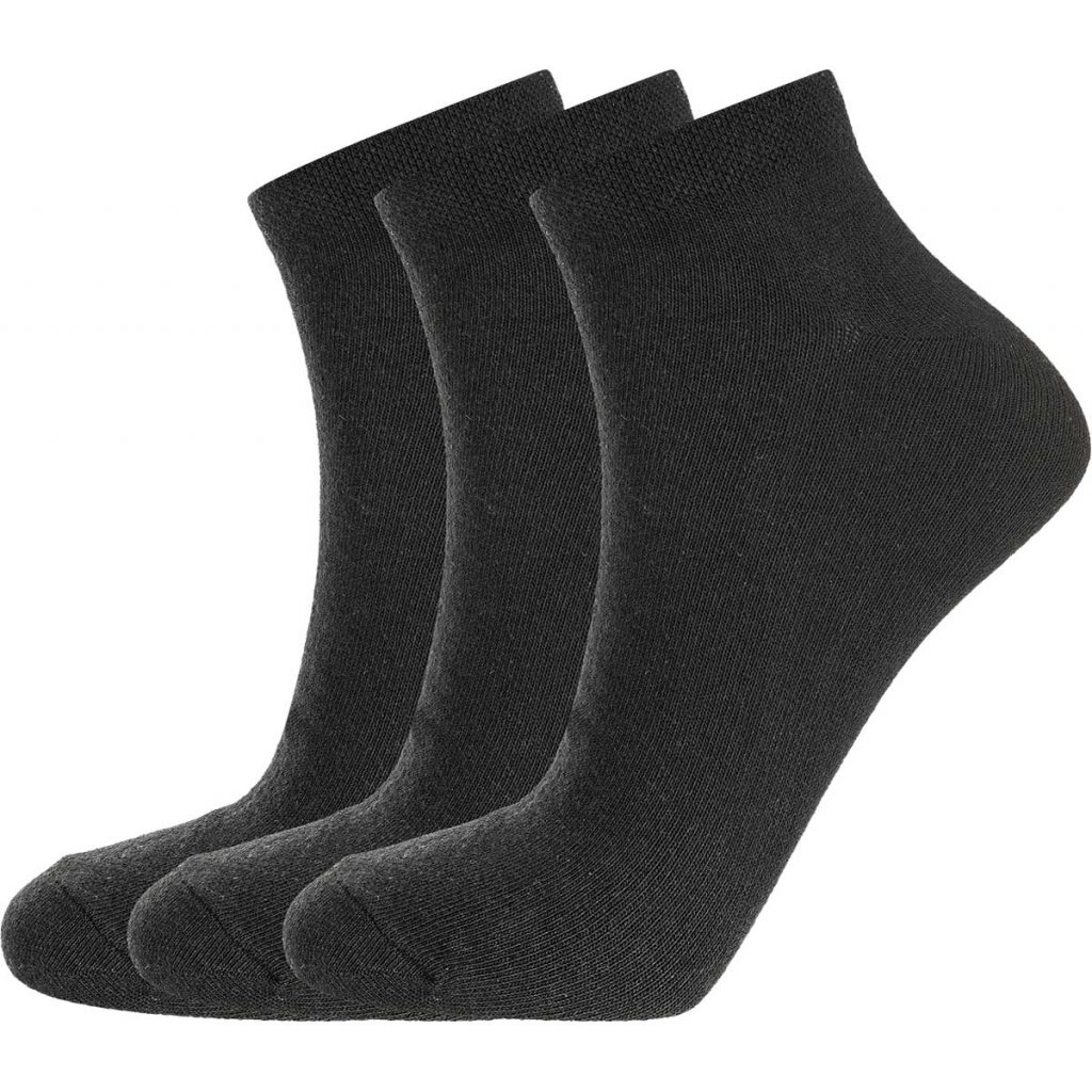 3 pack low cut strømper i sort