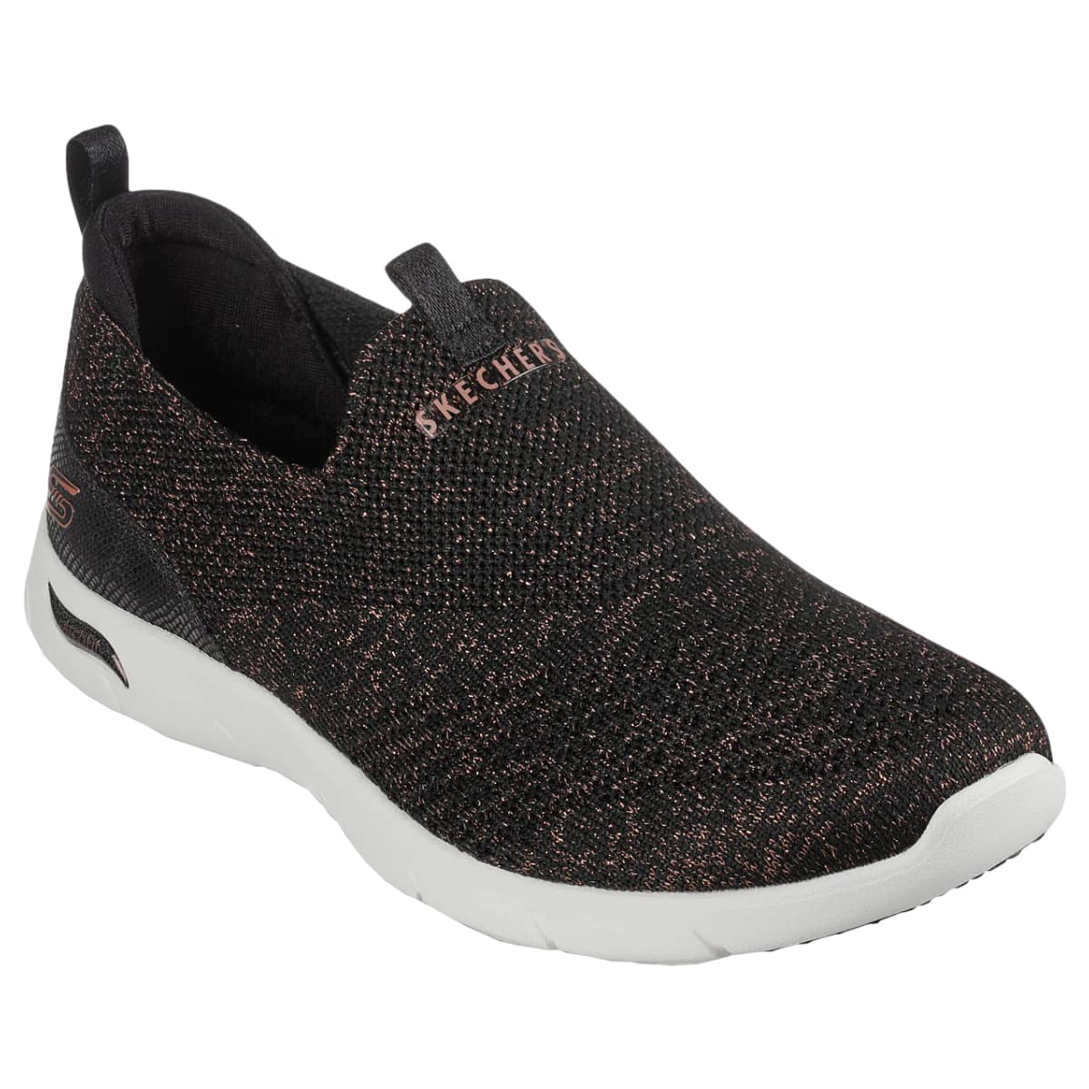 Mørk damesko med farvedetaljer fra Skechers