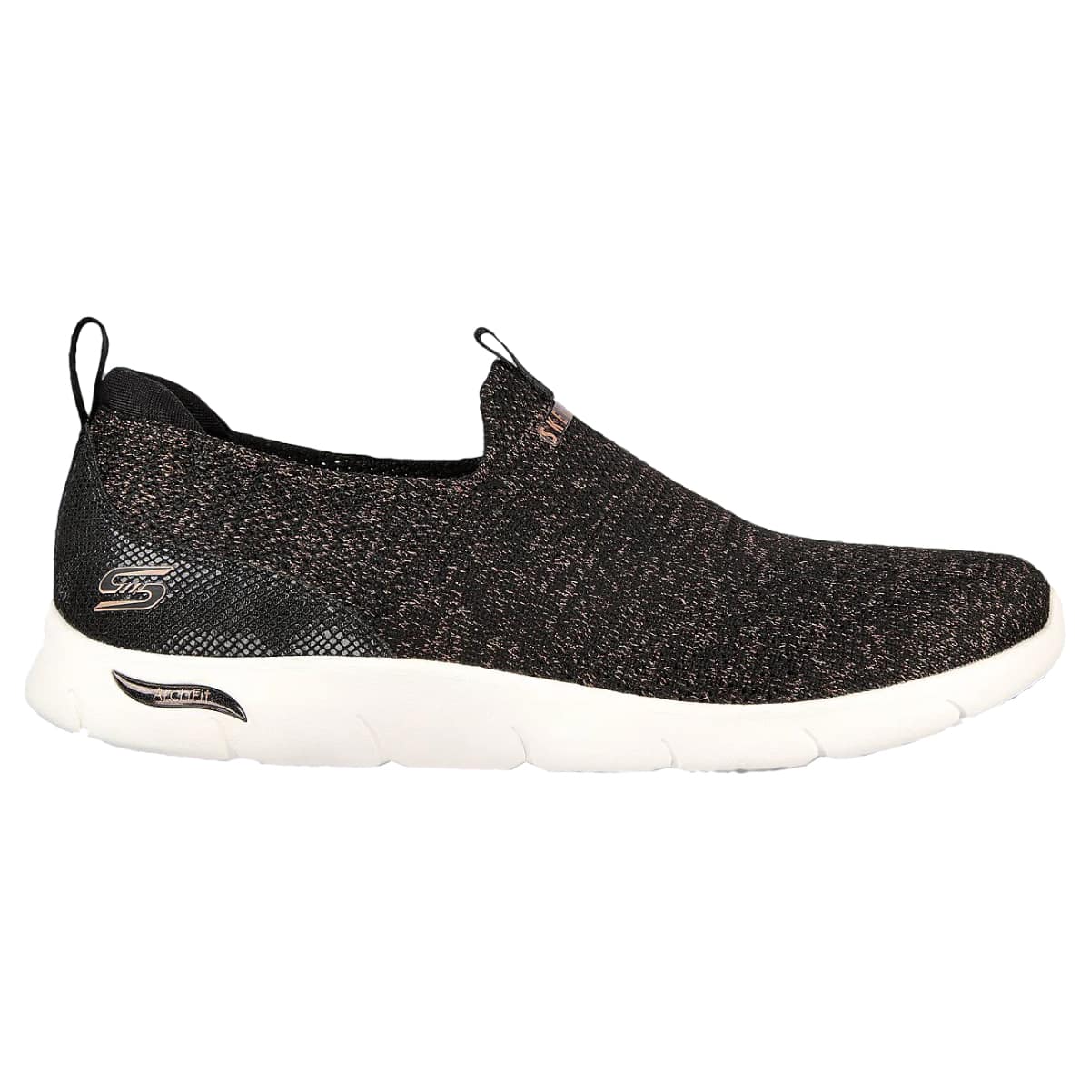 Mørk damesko med farvedetaljer fra Skechers