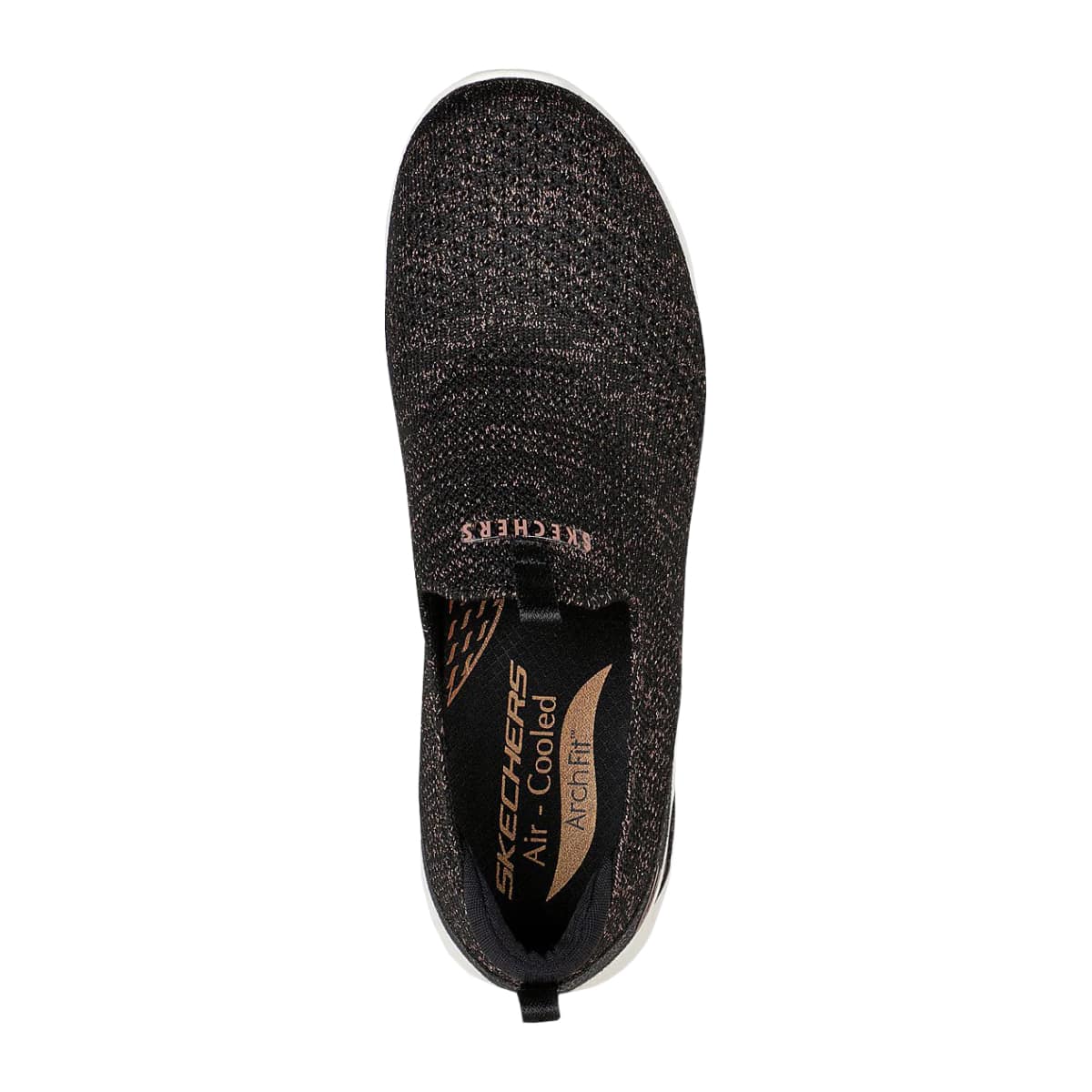 Mørk damesko med farvedetaljer fra Skechers