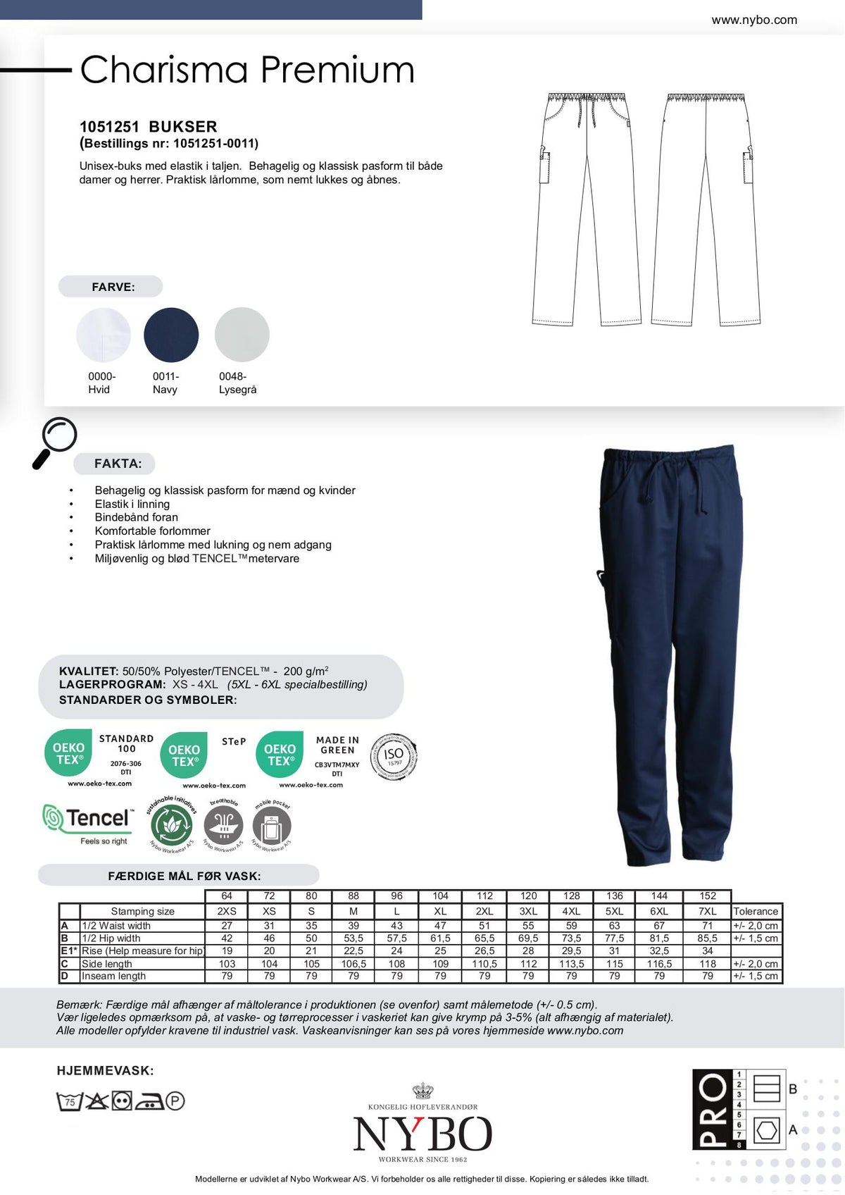 Nybo Navy Unisex Charisma Bukser, Elastik
