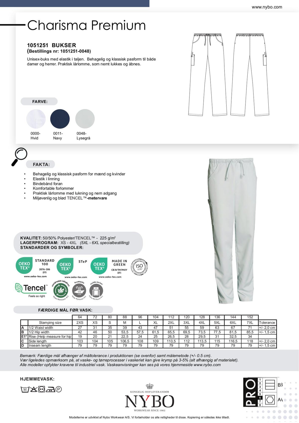 Nybo Pale Grey Unisex Charisma Bukser