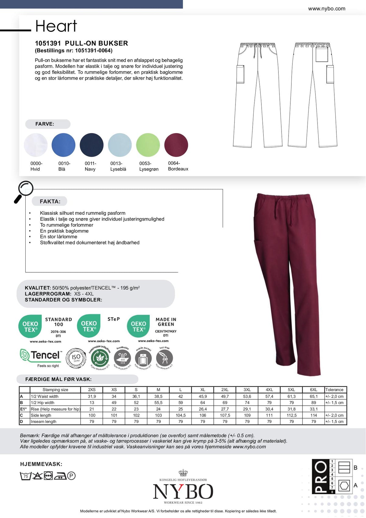 Nybo Bordeaux Unisex Heart Pull-on Bukser