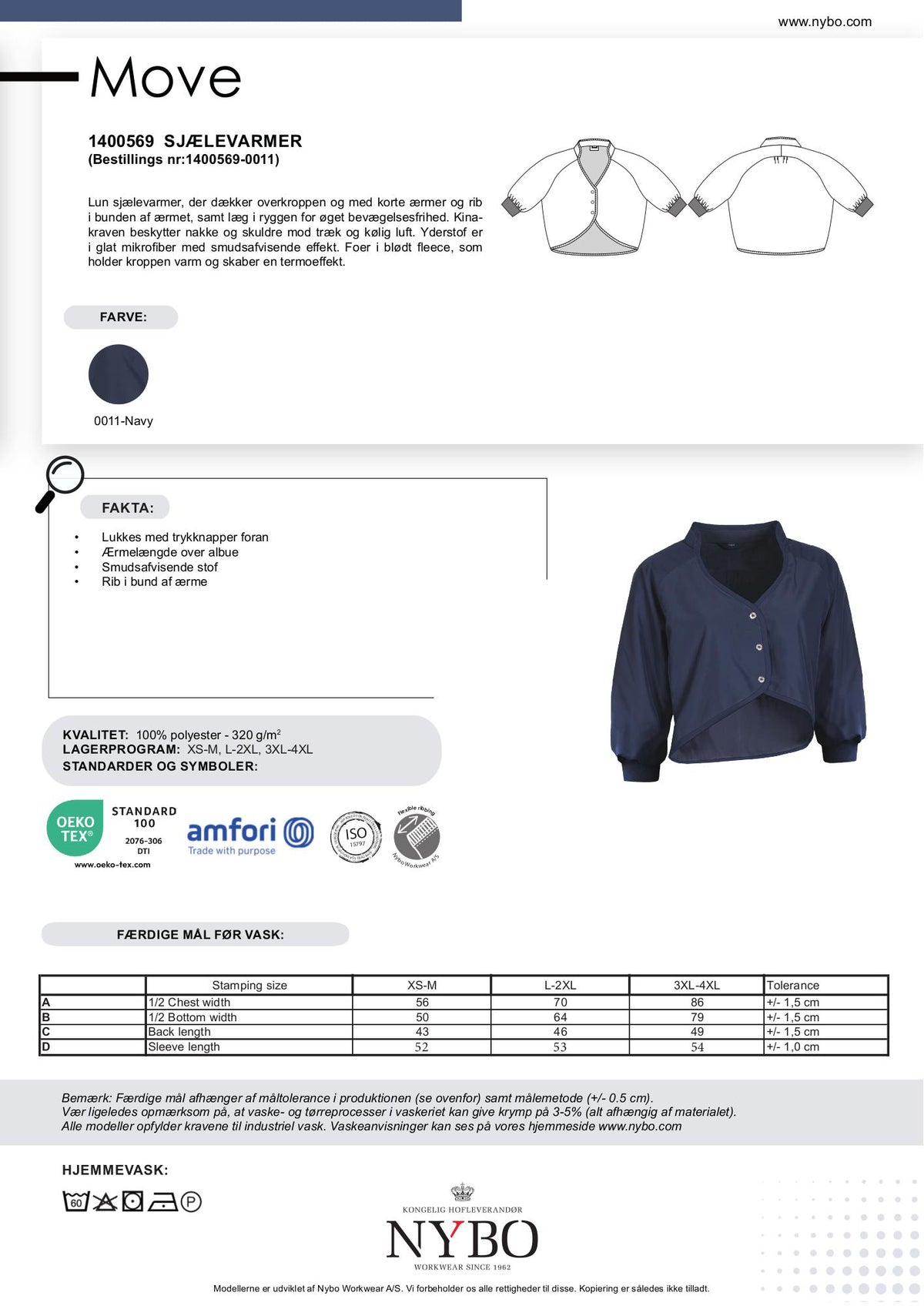 Nybo Navy Unisex Move Sjælevarmer, Kortærmet