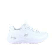 Hvid Skechers sneaker med glat skindoverflade