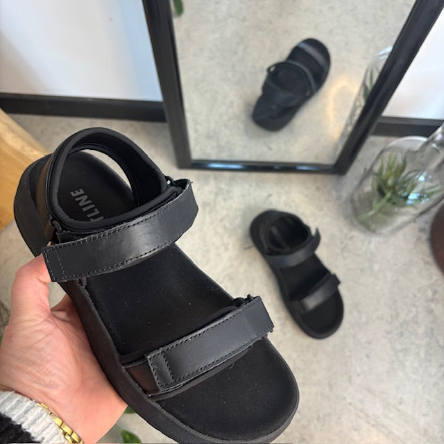 Gaitline sandal – sort med sort bund & SGL Technology™