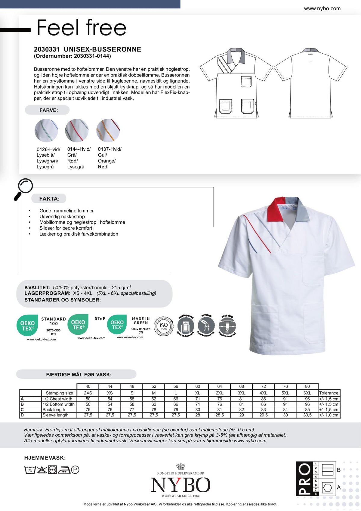 Nybo Hvid/Rød/Grå Unisex Feel Free Busseronne