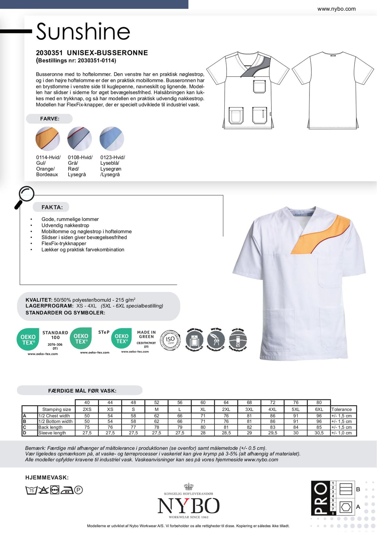 Nybo Hvid/Gul Unisex Sunshine Busseronne