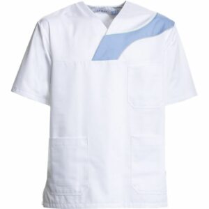 Nybo Hvid/Lyseblå Unisex Comfortec Satin Busseronne