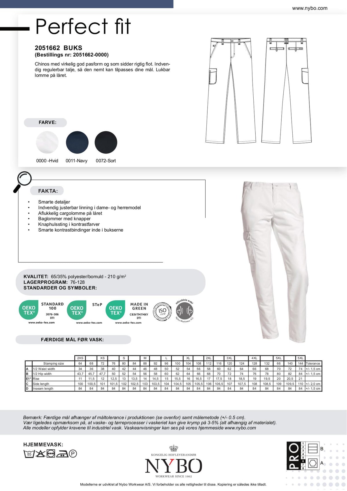 Nybo Hvide Herre Perfect Fit Chinos