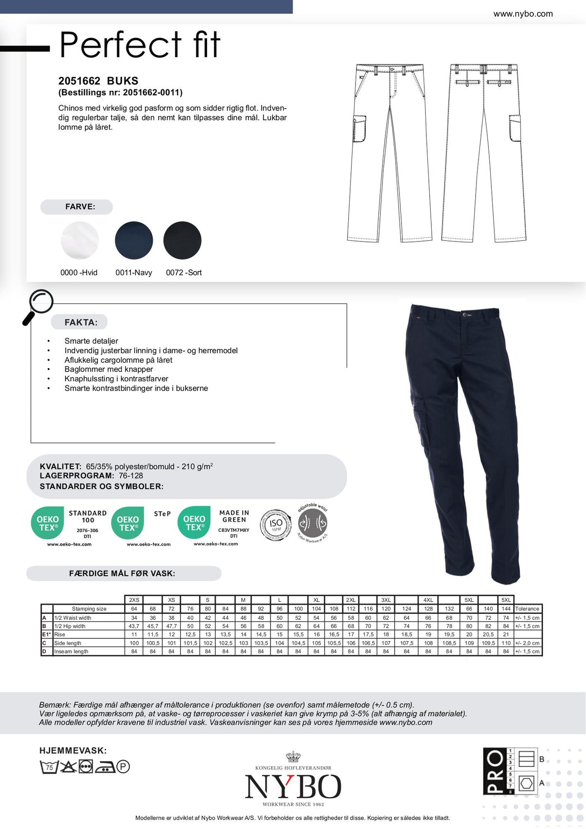 Nybo Navy Herrebuks Perfect Fit Chino