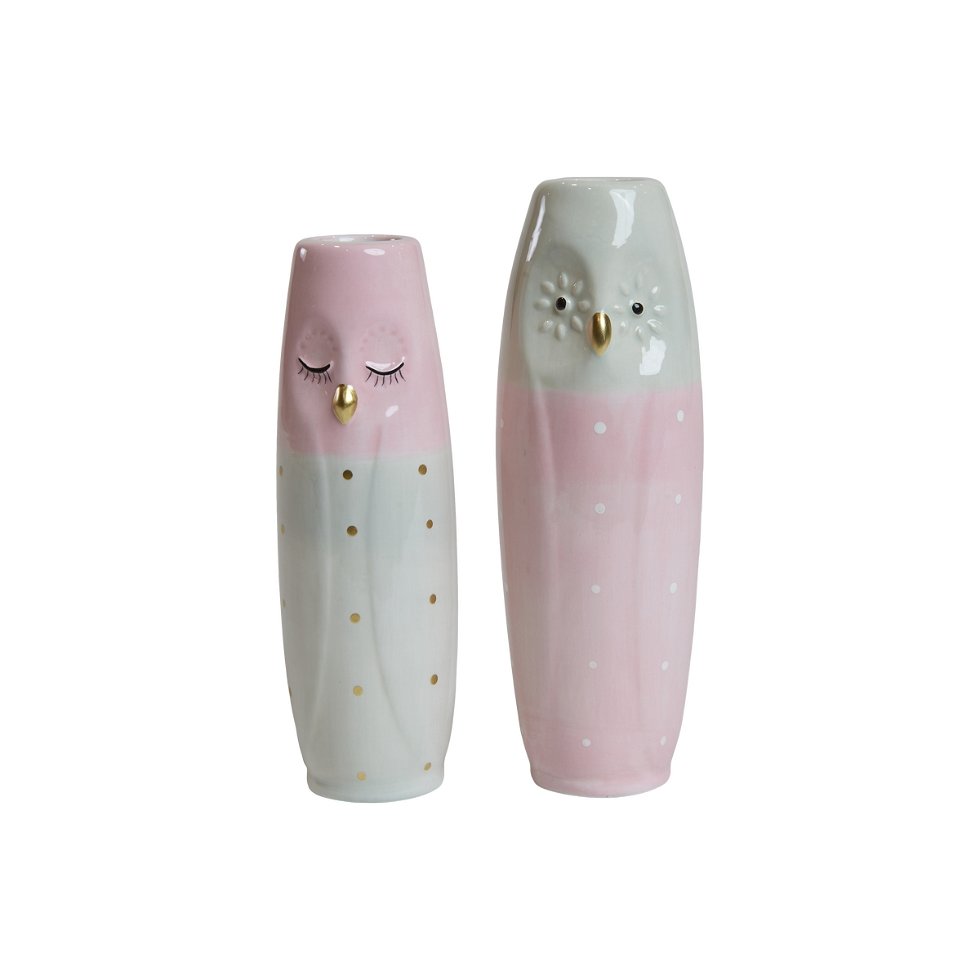 Kloge ugler i pastel, porcelænsfigurer 17 cm fra Speedtsberg