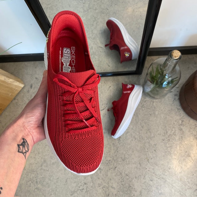 Rød Skechers Slip-ins med glimmer detaljer