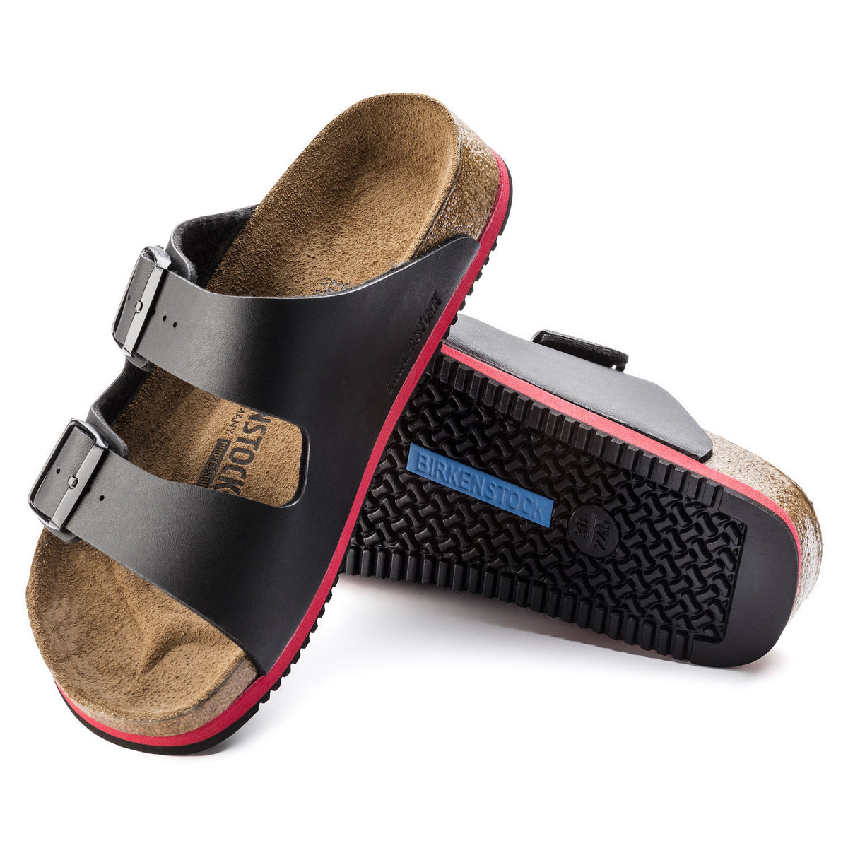 Sort Arizona sandal fra Birkenstock med skridhæmmende såler