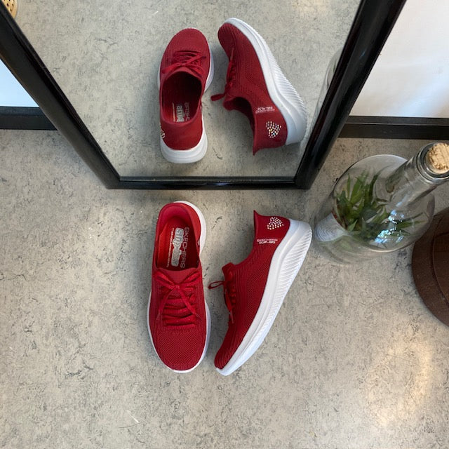 Rød Skechers Slip-ins med glimmer detaljer