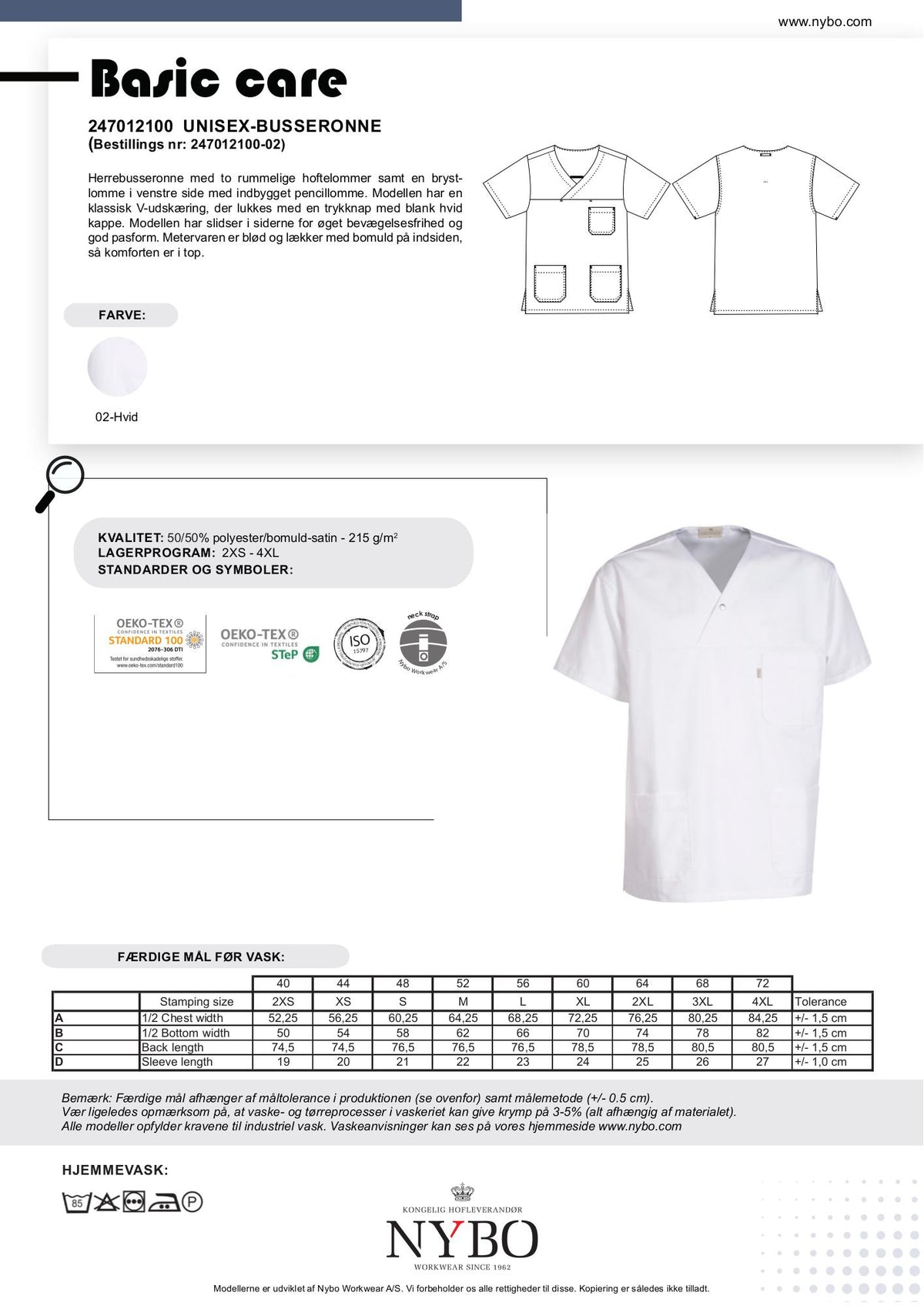 Nybo Hvid Herre Basic-Care Busseronne