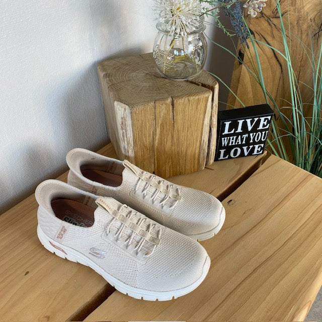 Beige Skechers Slip-ins sneaker med svangstøtte