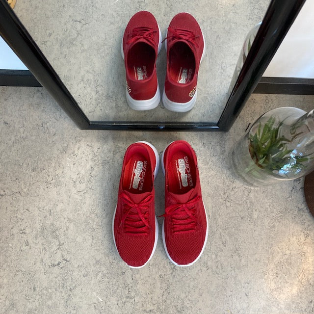 Rød Skechers Slip-ins med glimmer detaljer