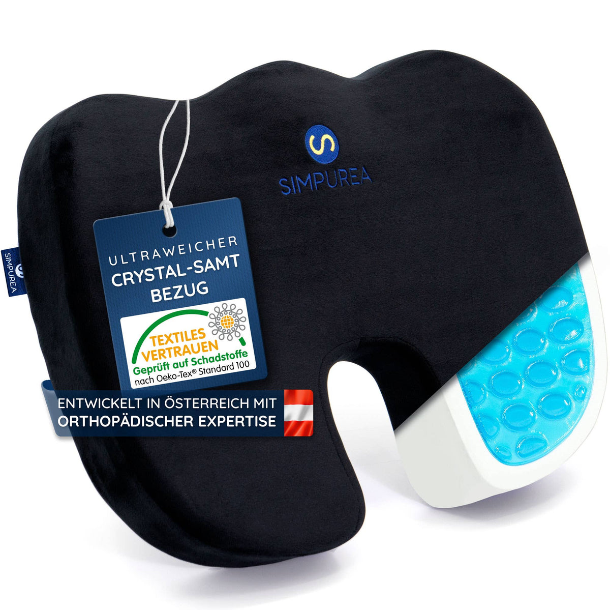 Koala ortopædisk siddepude med gel og memory foam fra Simpurea