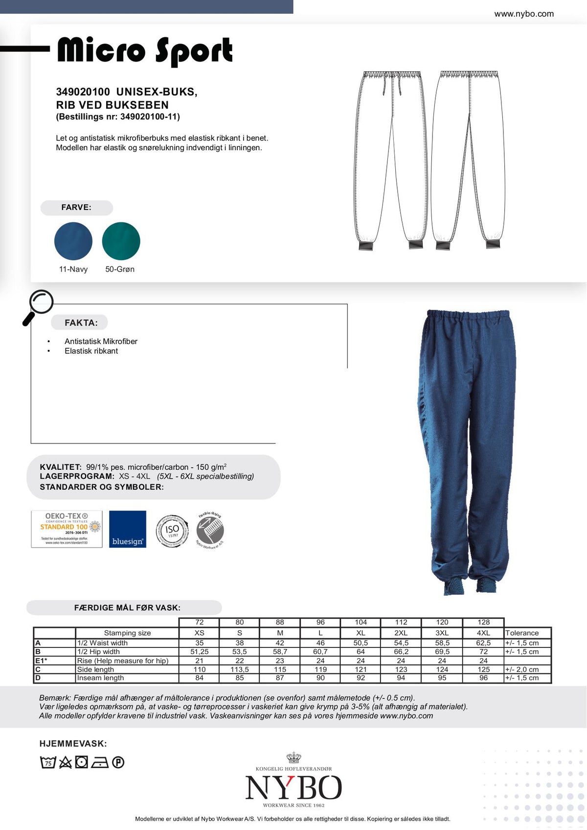 Nybo Navy Unisex Micro Sport Bukser