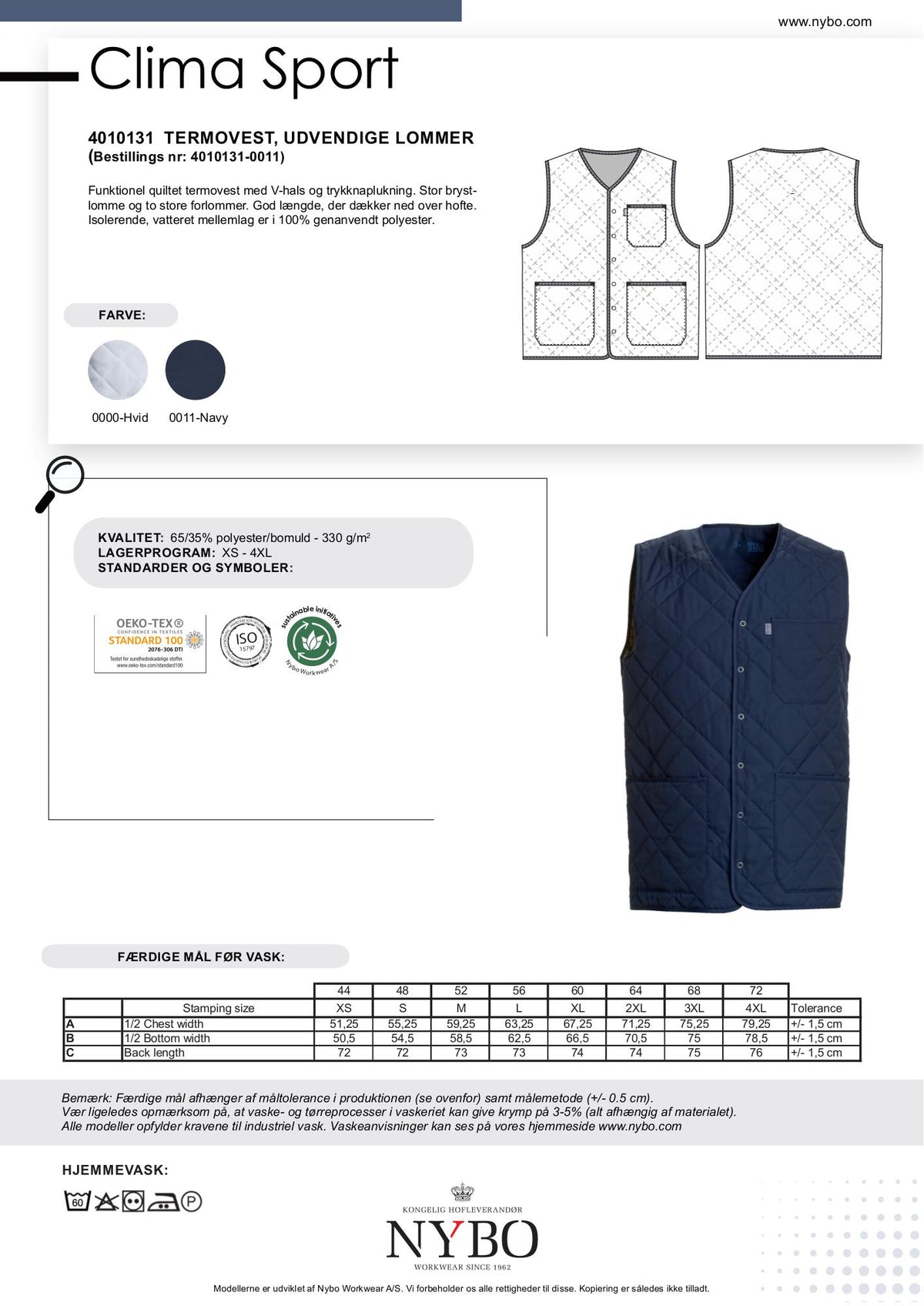 Nybo Navy Unisex Clima Sport Termovest