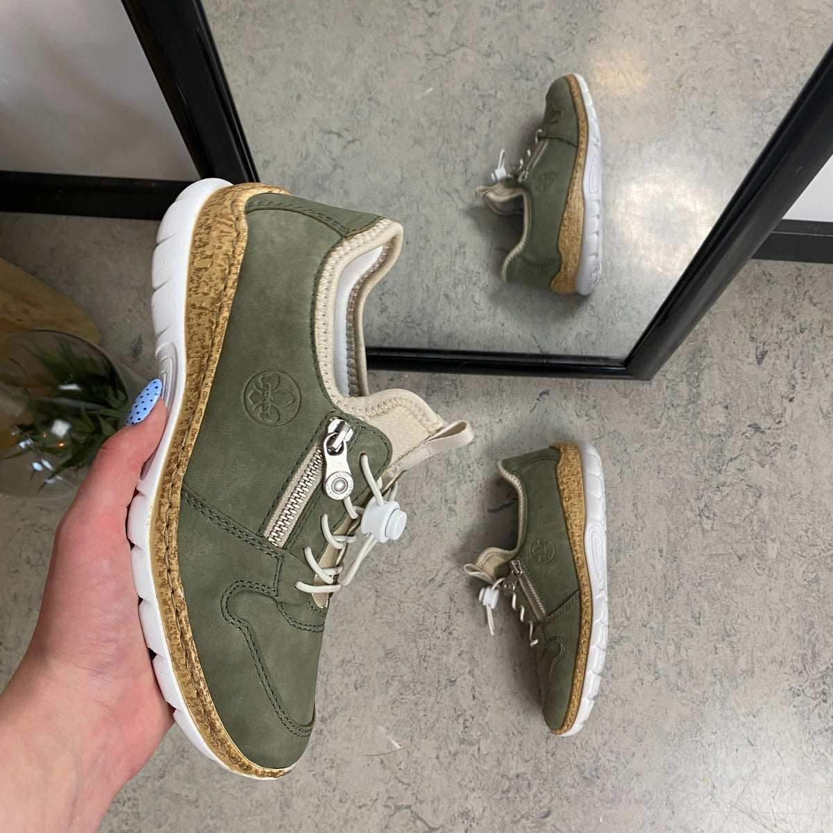 Rieker sneakers til dame – Grøn
