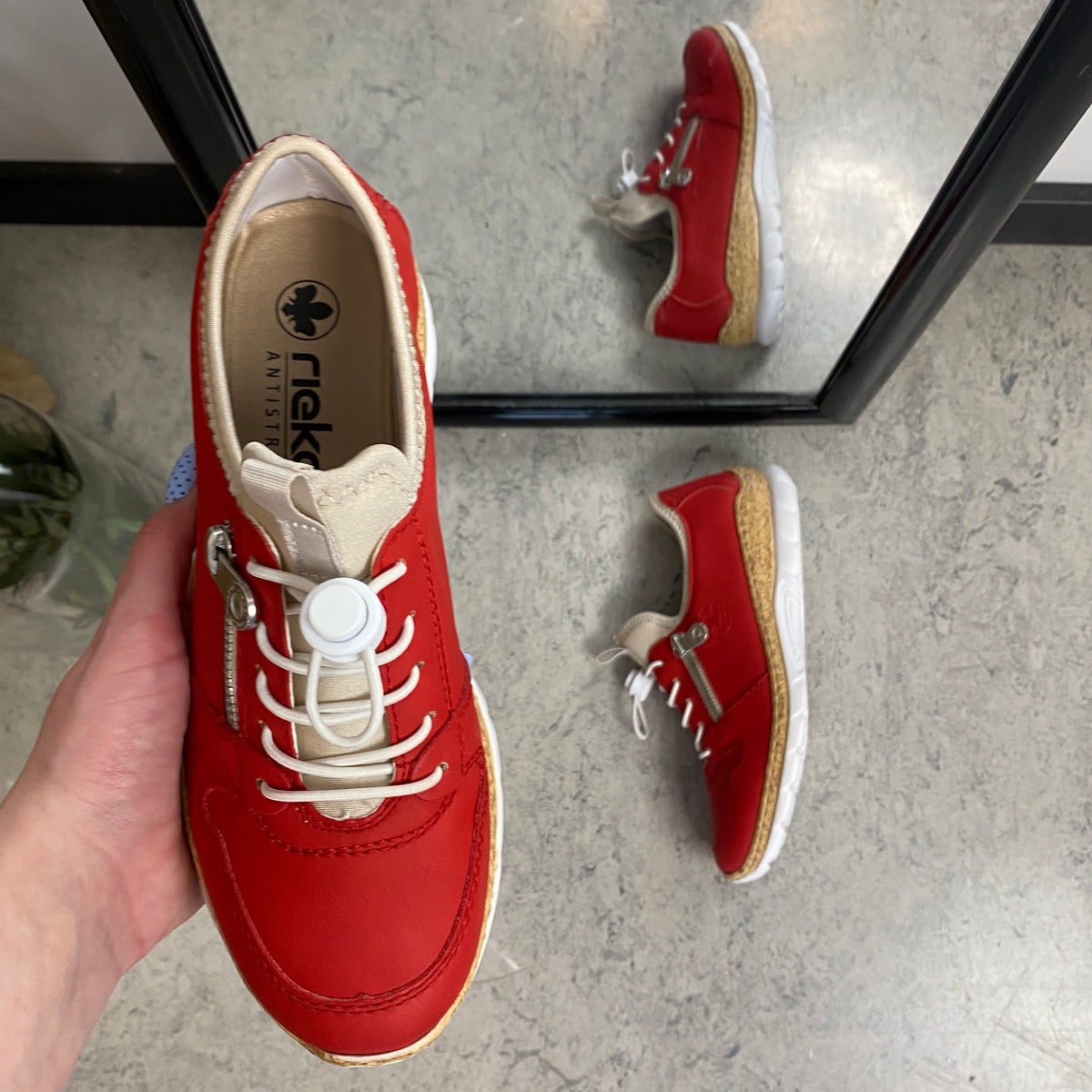 Rieker sneakers til dame – Rød