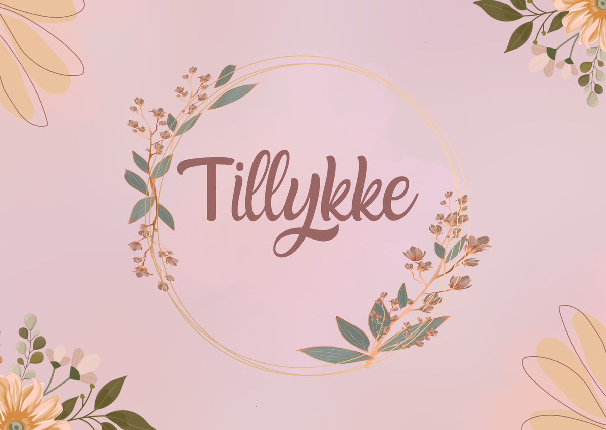 Til og fra-kort med teksten Tillykke