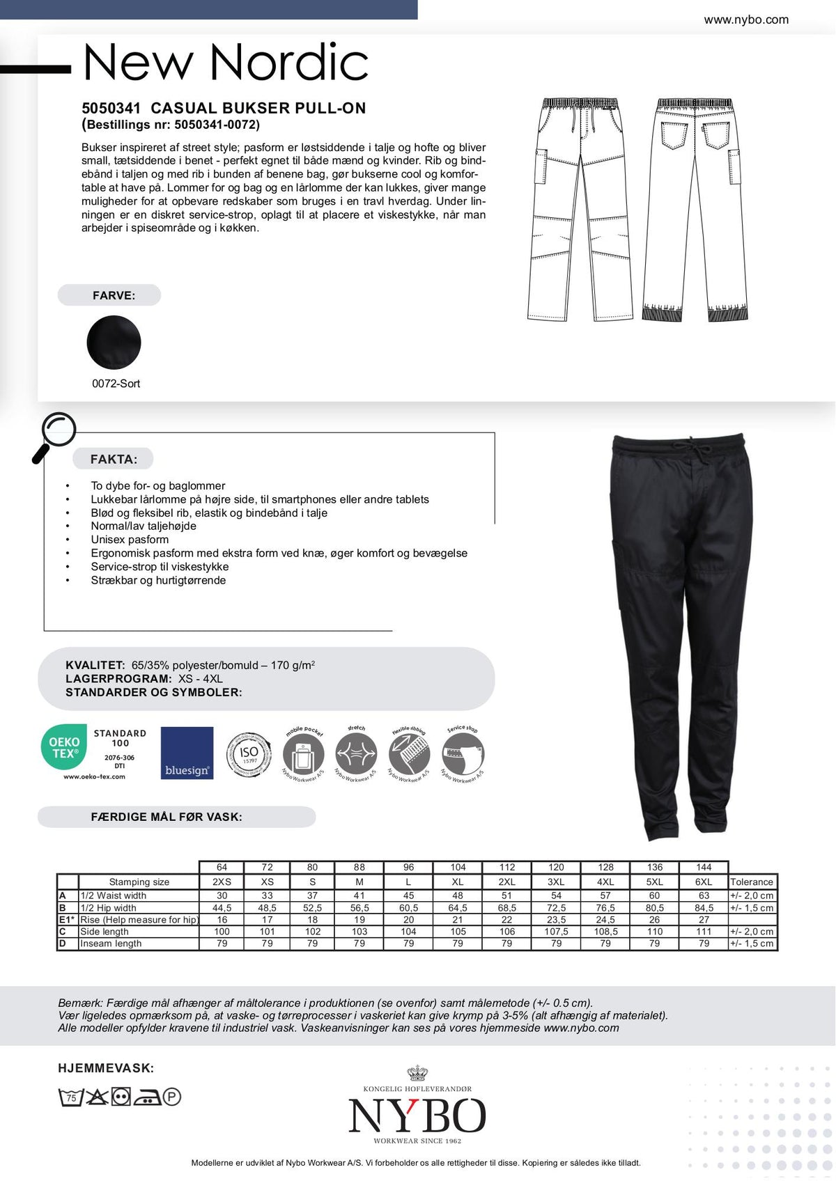 Nybo Sort Unisex New Nordic Bukser