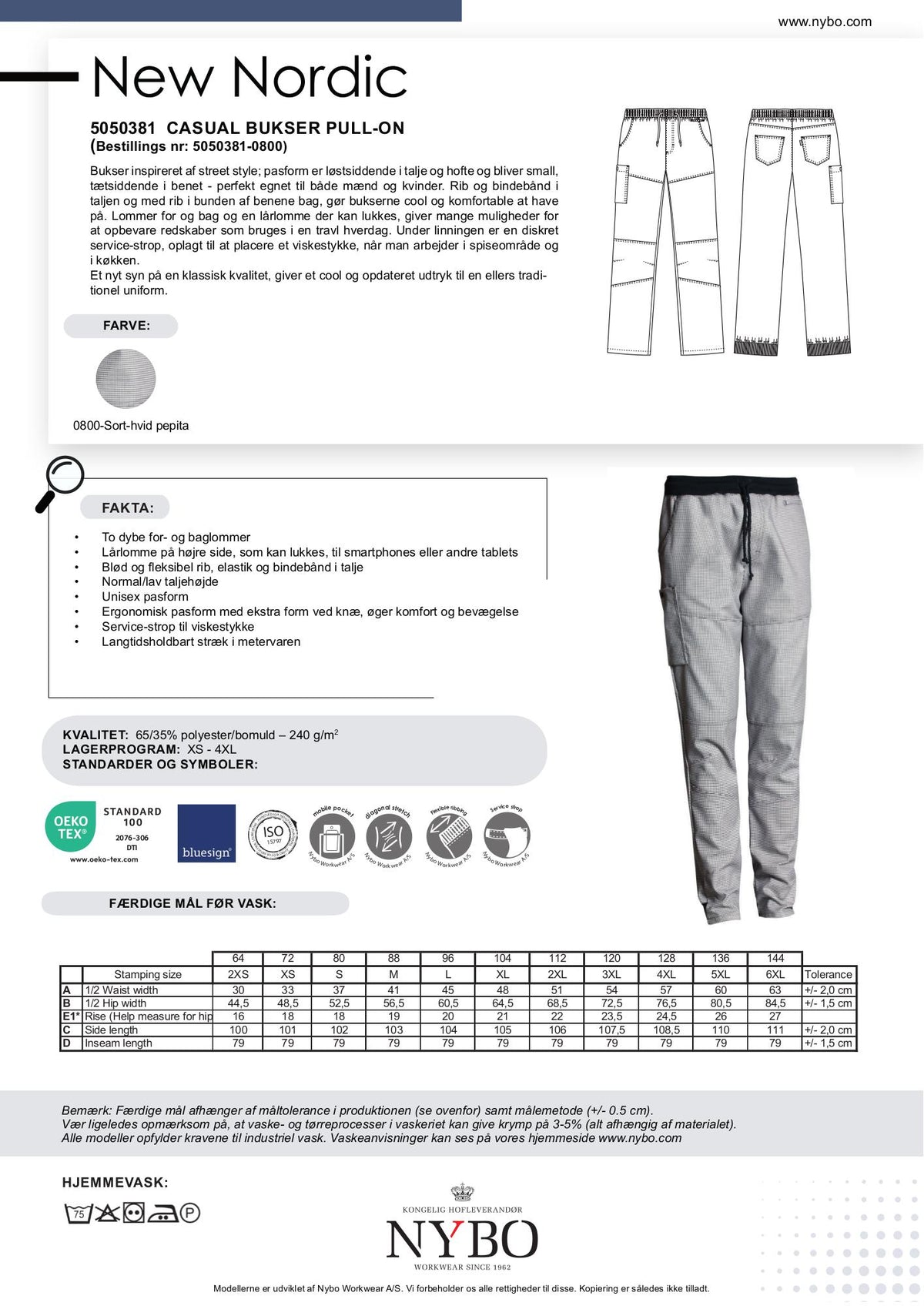 Nybo Sort-Hvid Pepita Unisex New Nordic Casual Buks