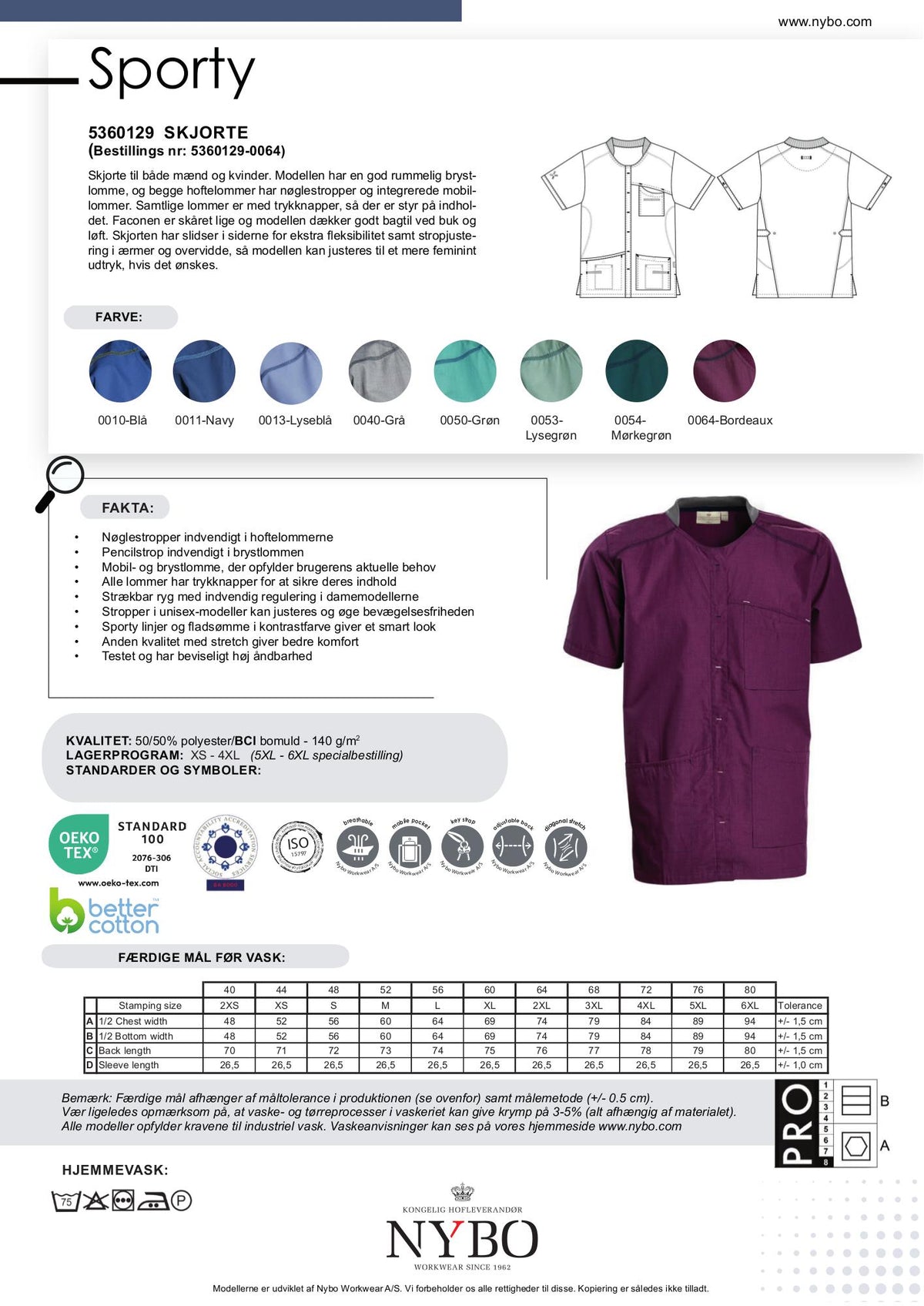 Nybo Bordeaux Unisex Sporty Tunika