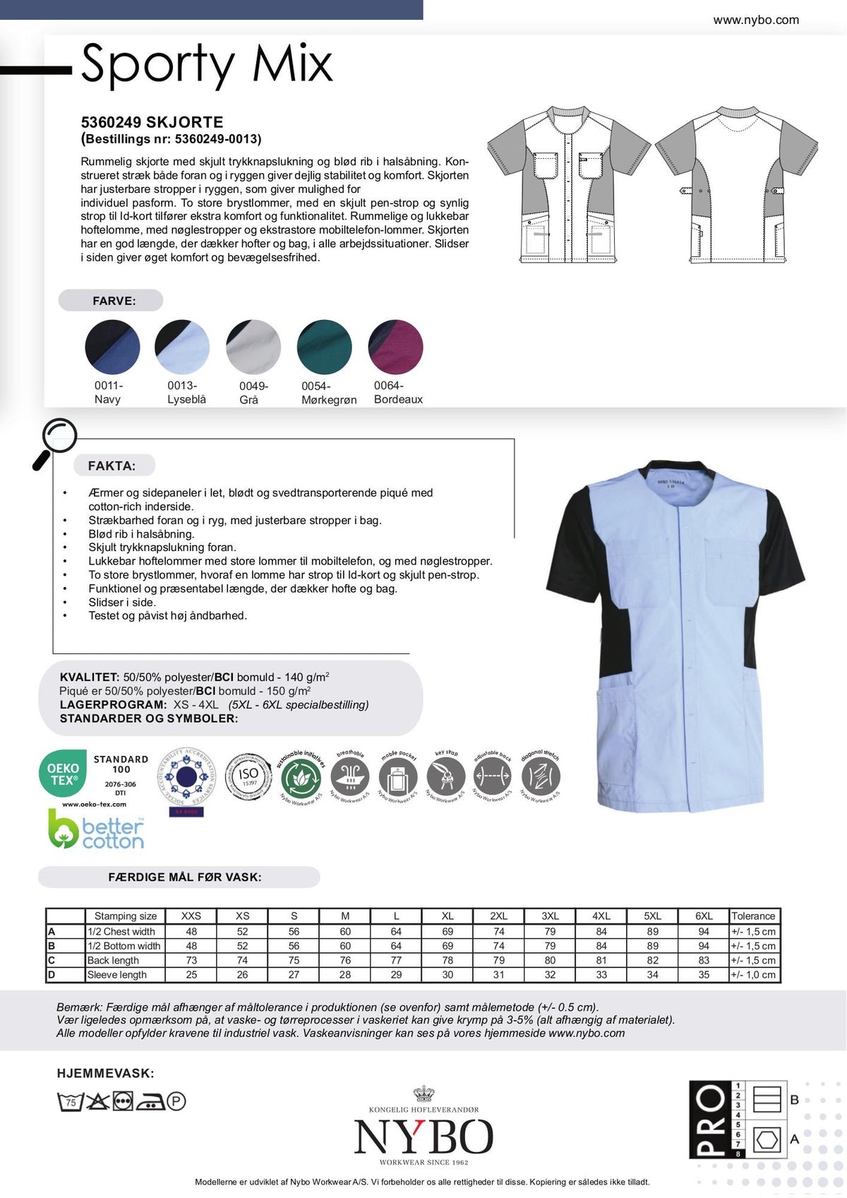 Nybo Lyseblå Unisex Sporty Mix Tunika
