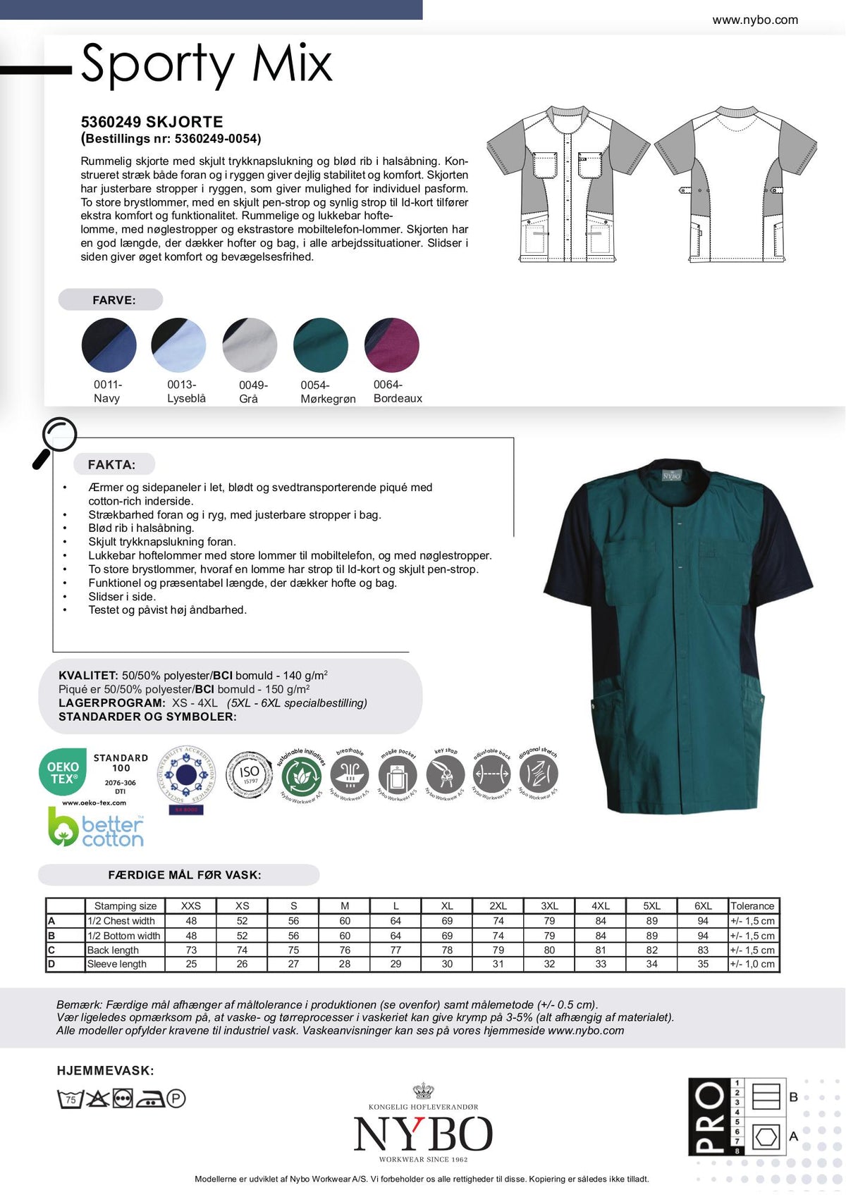 Nybo Mørkegrøn Unisex Sporty Mix Tunika