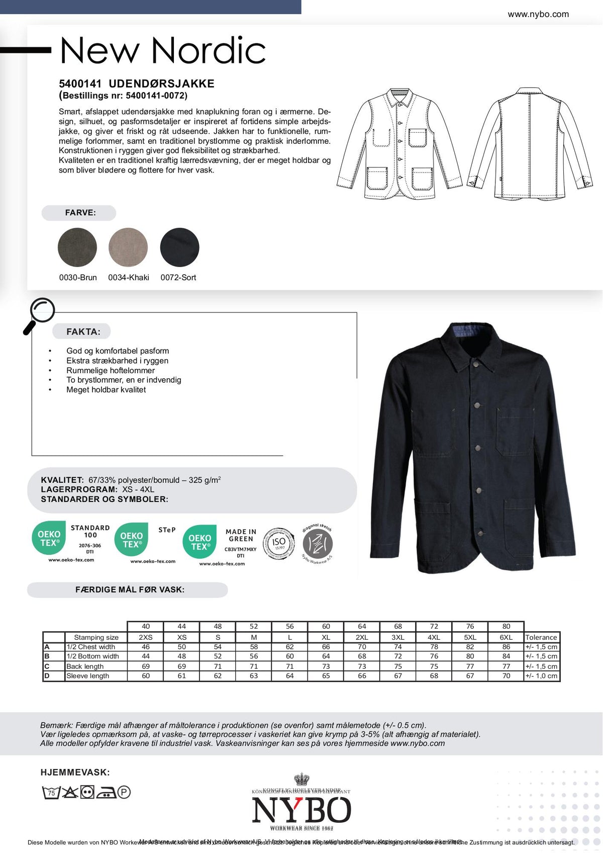 Nybo Sort Unisex New Nordic Udendørsjakke