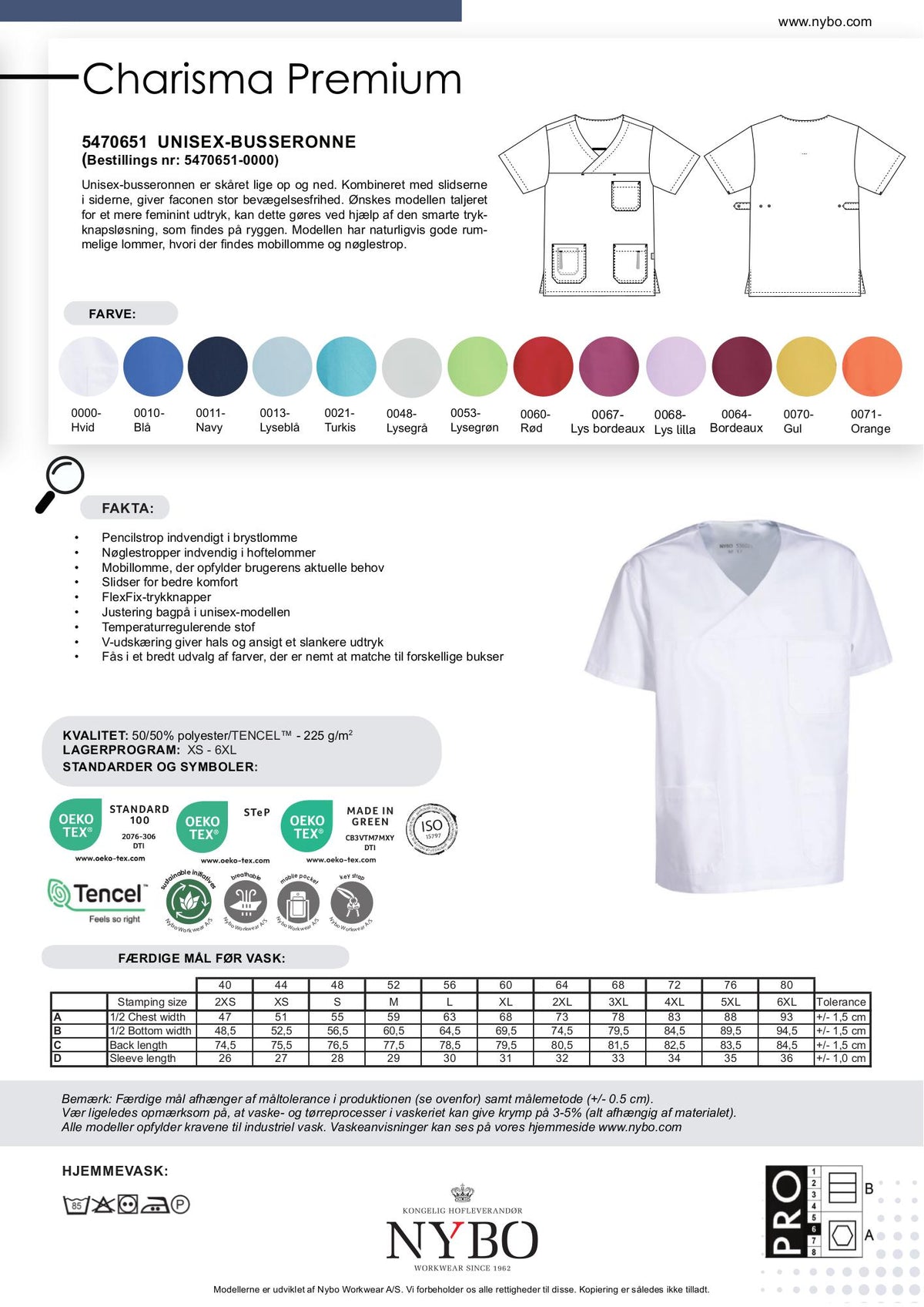 Nybo Hvid Unisex Charisma Premium Busseronne