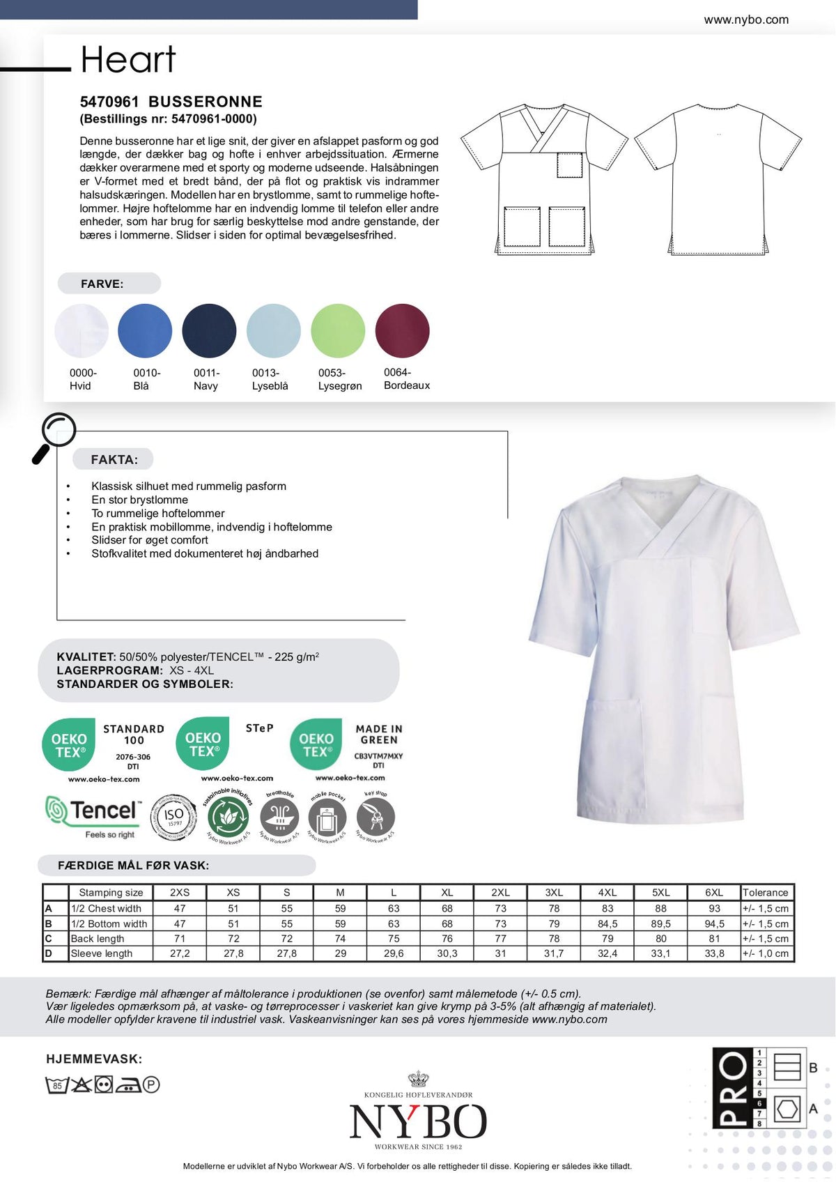 Nybo Hvid Unisex Heart Busseronne