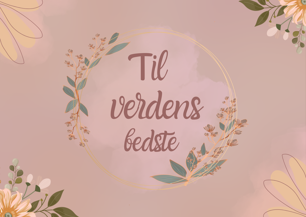 Til og fra-kort med teksten Til verdens bedste