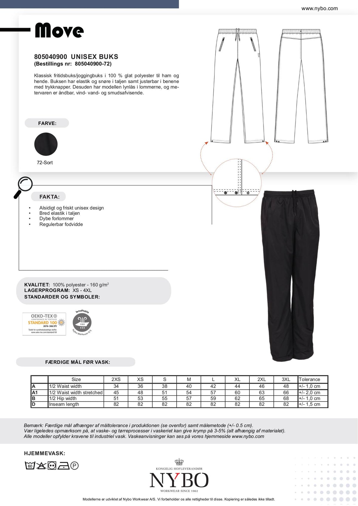 Nybo Sort Unisex Move Joggingbuks