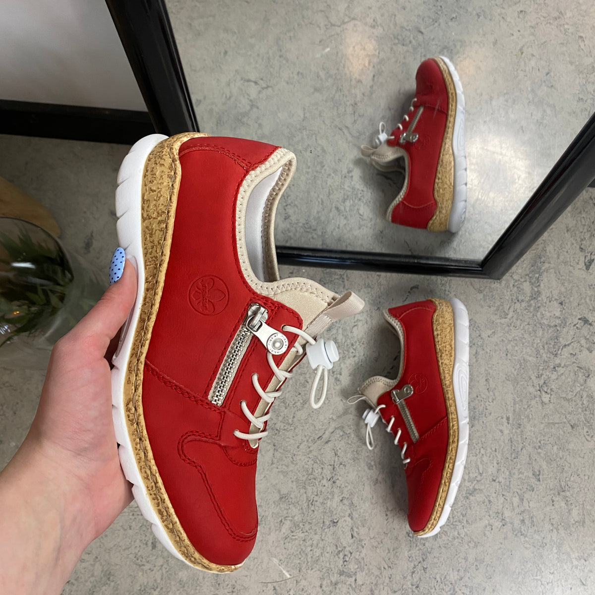 Rieker sneakers til dame – Rød