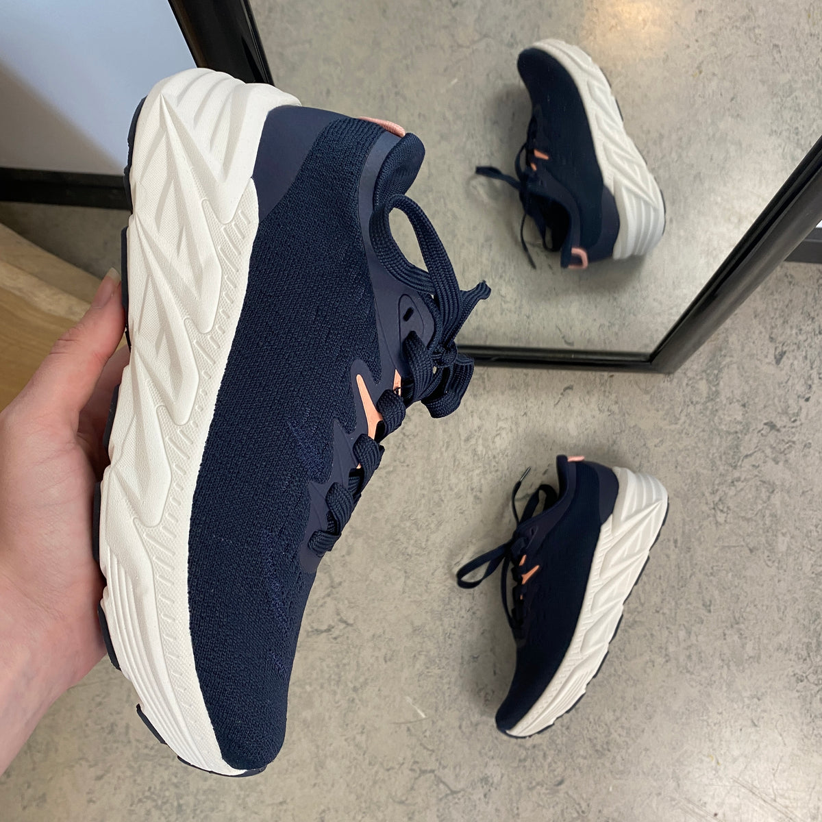 Rugged Gear New Chunk sneakers – navy med rosa detaljer