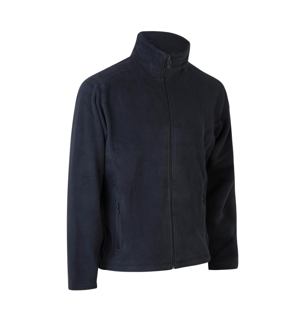 Navy fleececardigan til herre