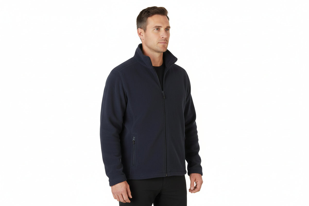 Navy fleececardigan til herre fra ID Tøj