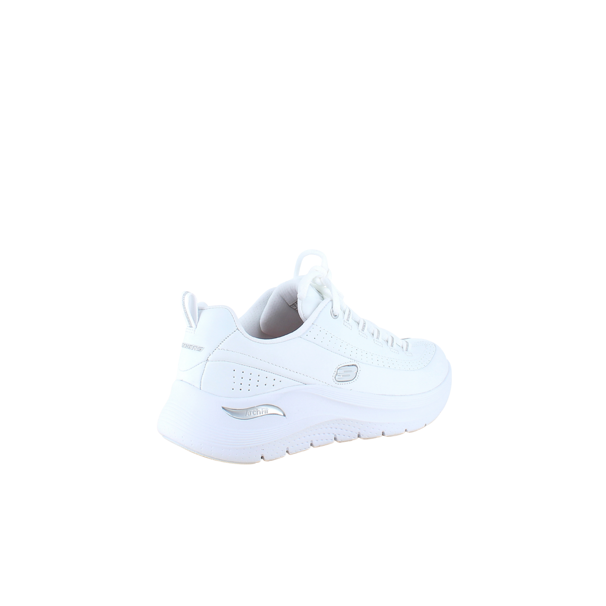 Hvid Skechers med glat skind overflade