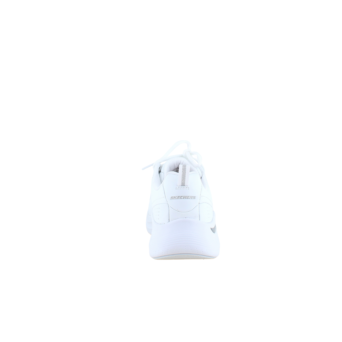 Hvid Skechers med glat skind overflade