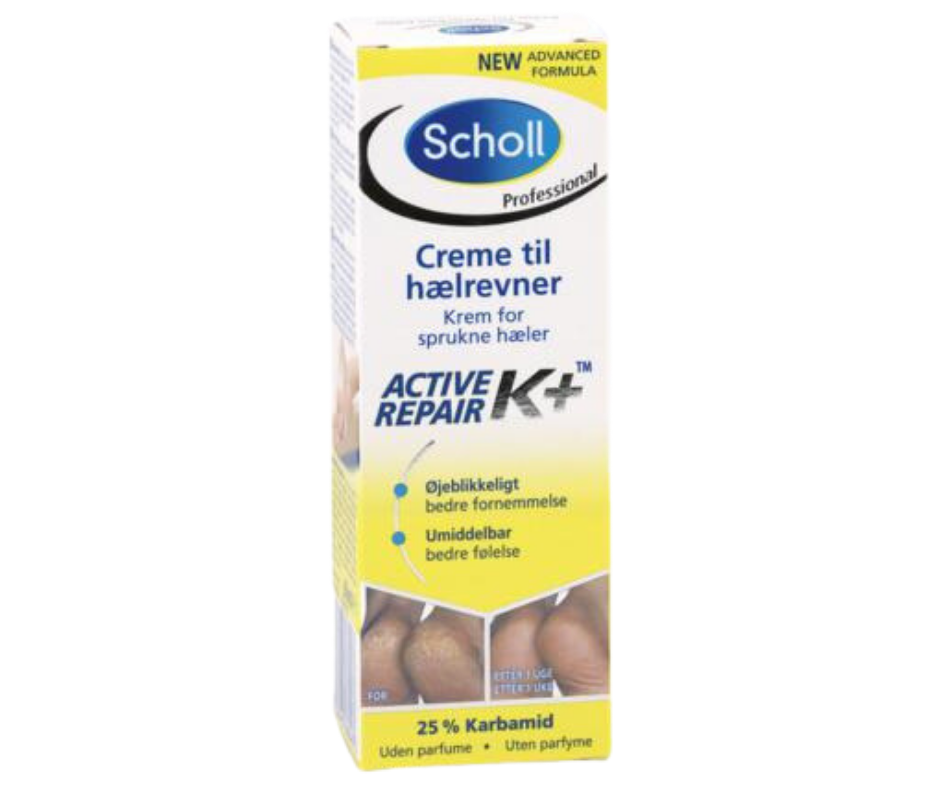 Creme mod hælrevner fra Scholl