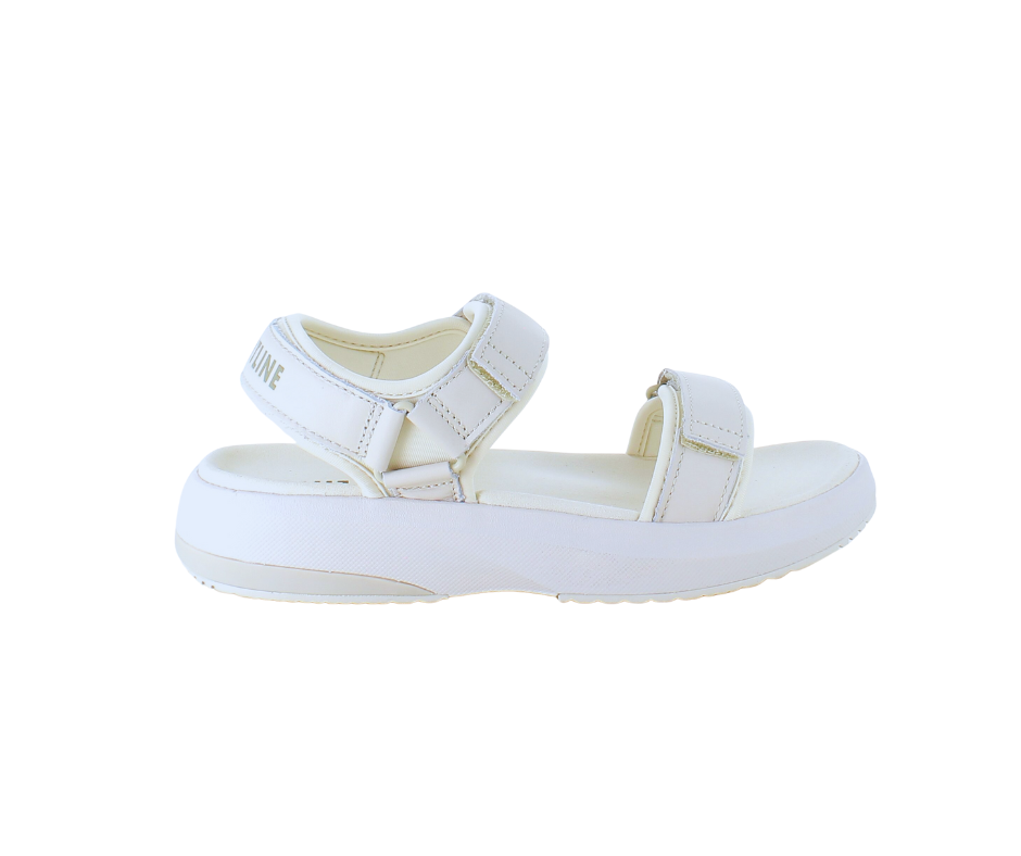 Hvid Gaitline sandal med hvid bund og SGL Technology