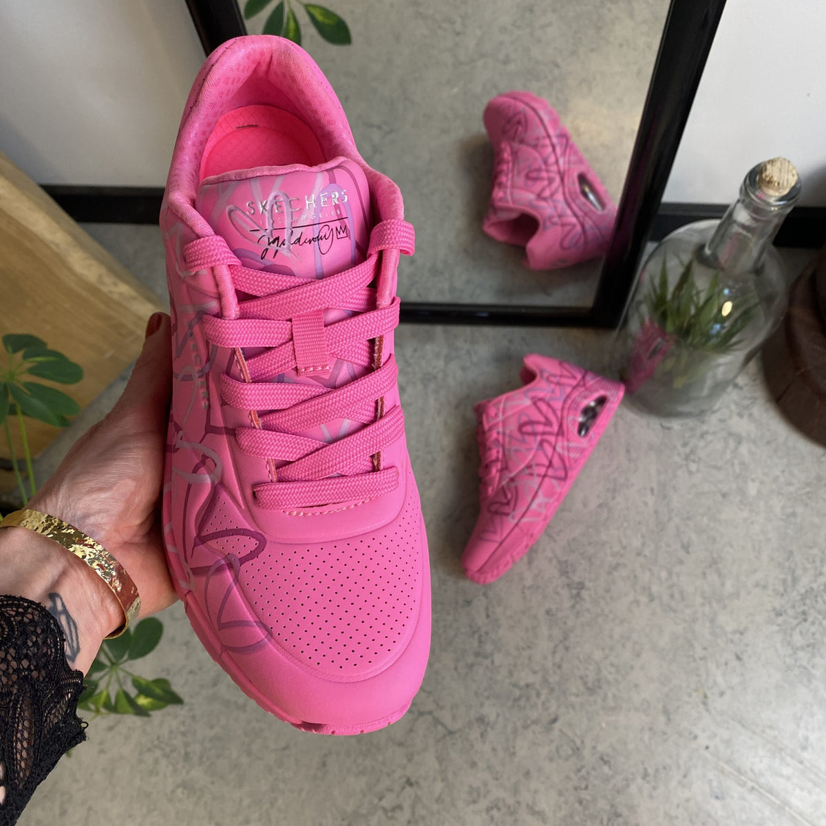 Pink hjerte sko fra Skechers